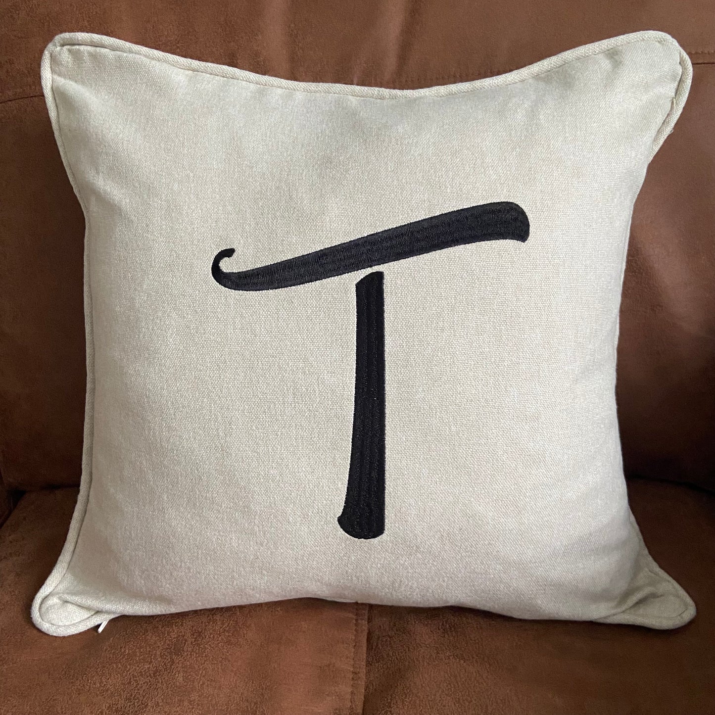 Personalised Embroidered Initial Cushion Cover with Inserts