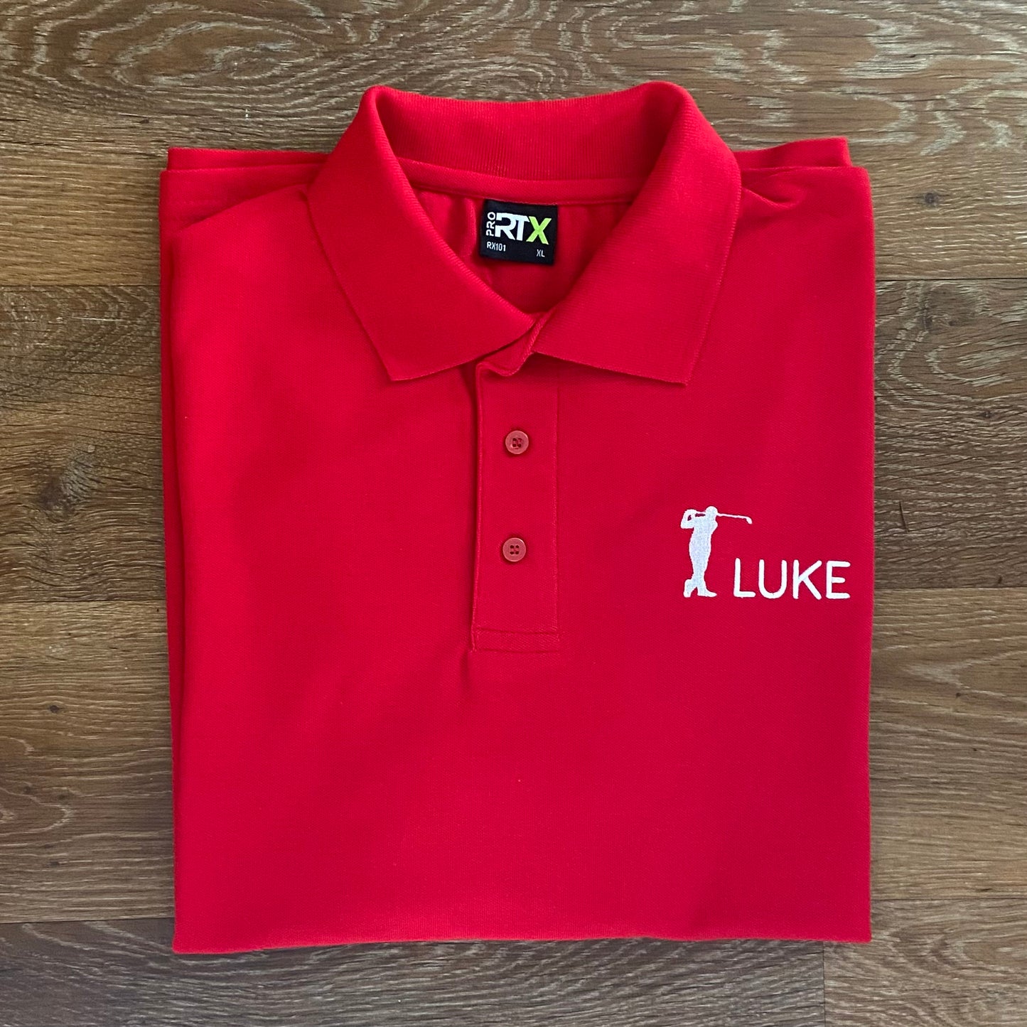 Personalised Embroidered Golf Piqué Short Sleeved Adults Unisex Polo Shirt. Golf Gift