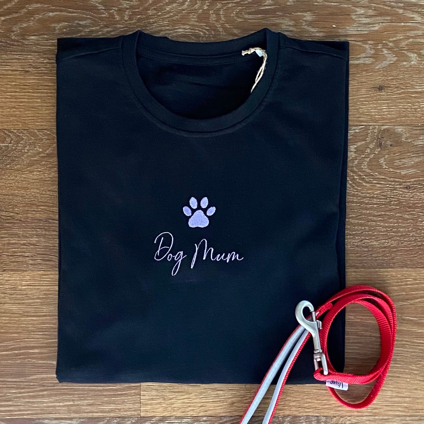 Dog Mum Embroidered Unisex Adults Short Sleeved Recycled Fabric T-Shirt