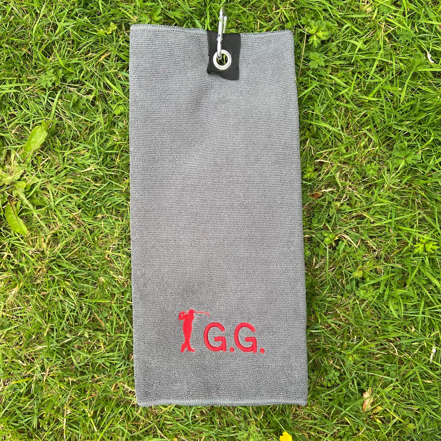 Personalised Embroidered Microfibre Golf Sports Towel with Metal Clip
