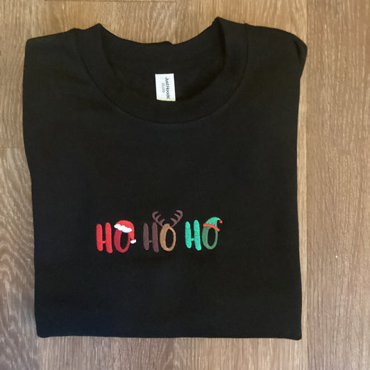 Ho Ho Ho Embroidered Adults Unisex Sweatshirt
