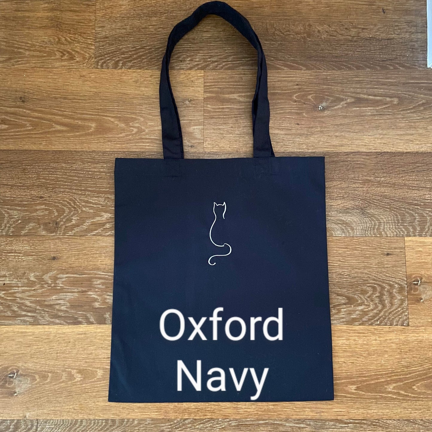 Cat Design Embroidered Organic Tote Bag