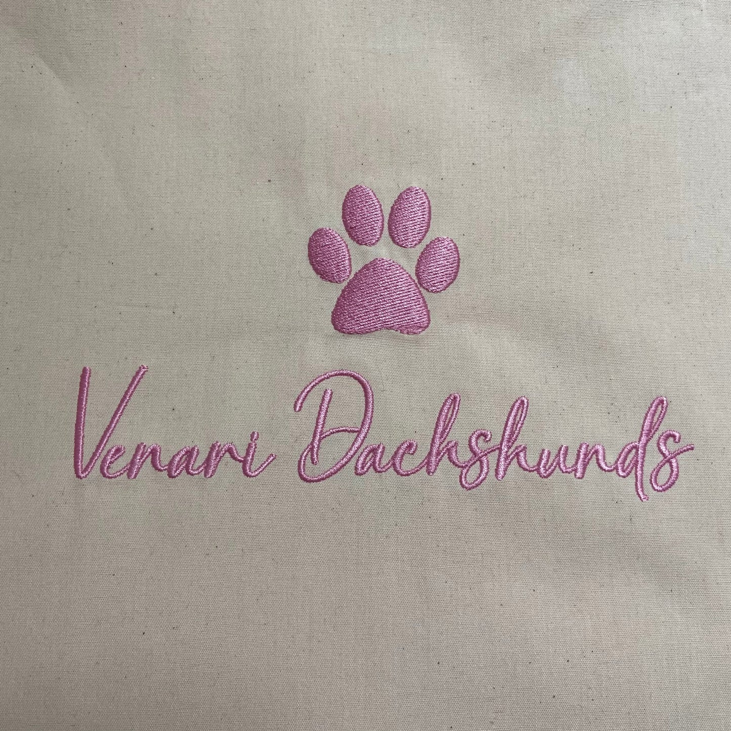 Personalised Dogs Name Embroidered Organic Tote Bag. Dog Gift. Puppy Gift idea. Dog Lover