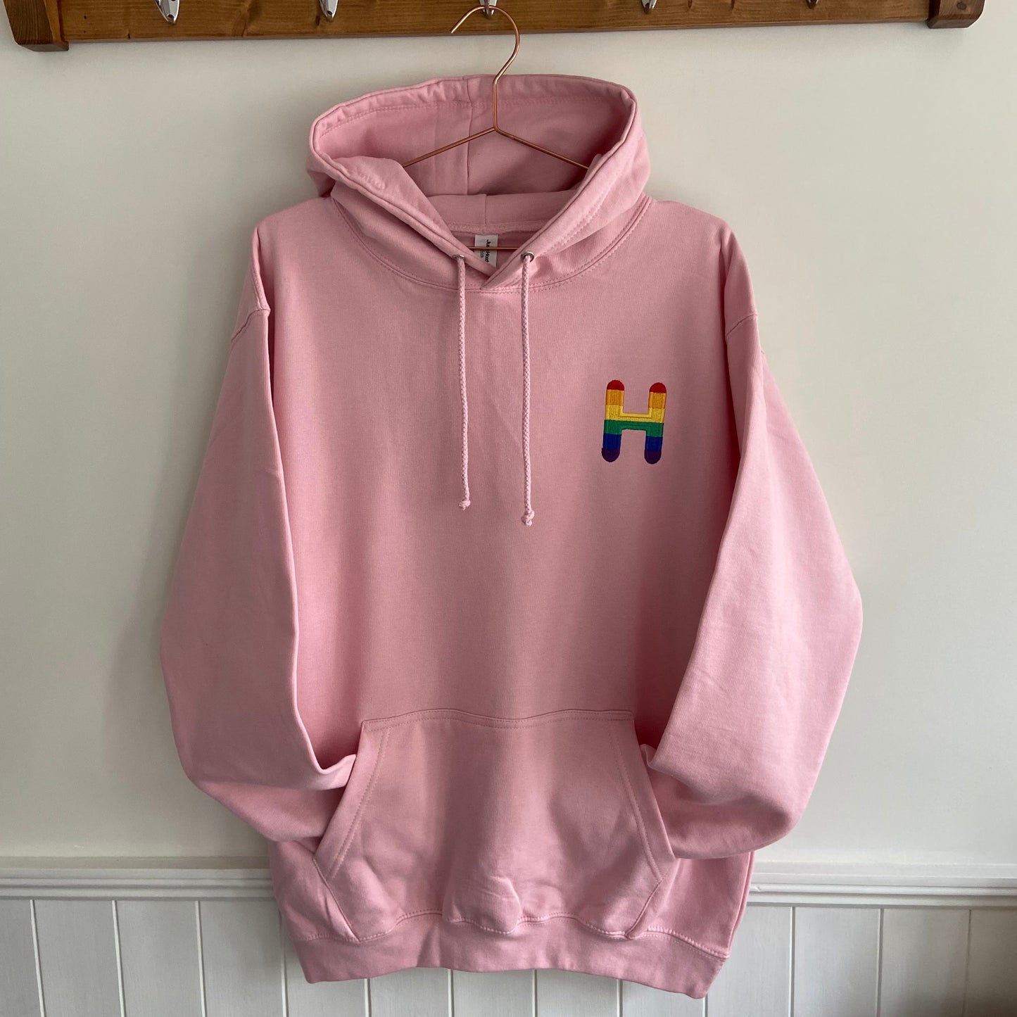 Rainbow Monogrammed Embroidered Adults Unisex Hoodie