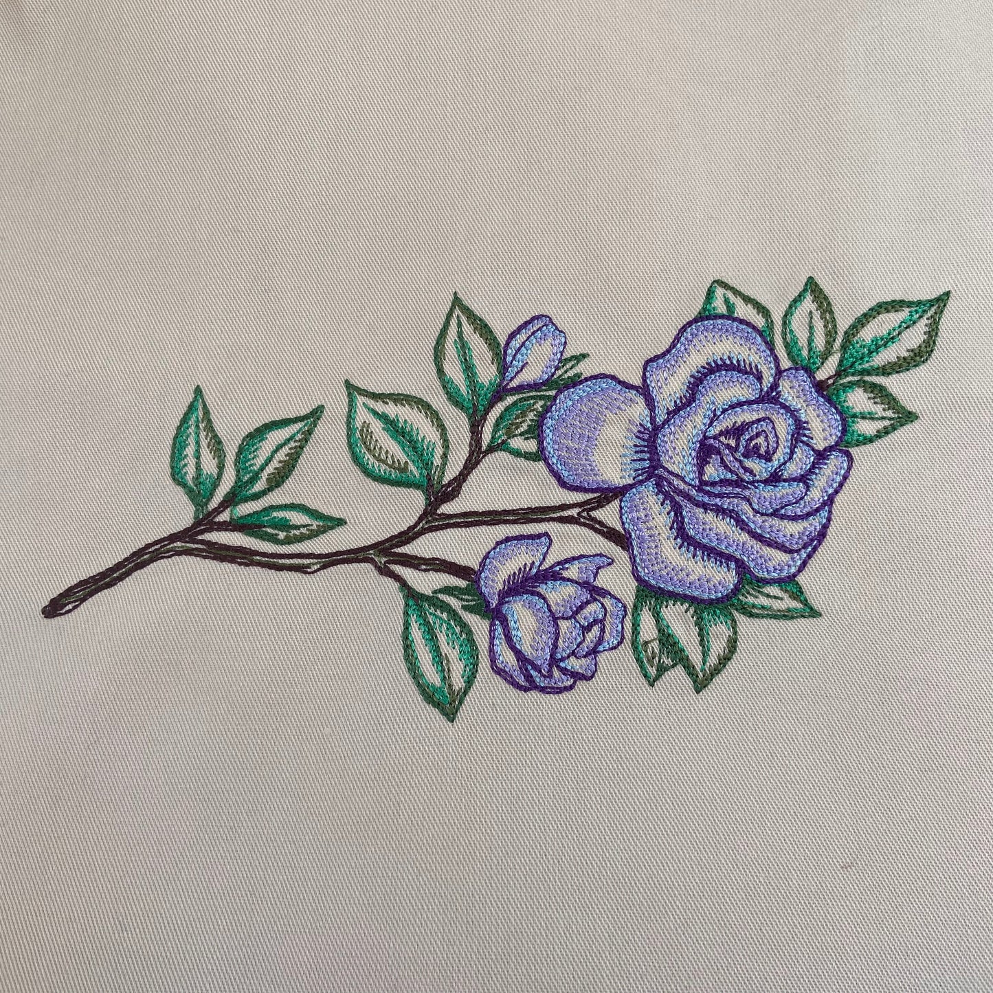 Embroidered Purple Rose Adults Unisex Apron with Adjustable Buckle