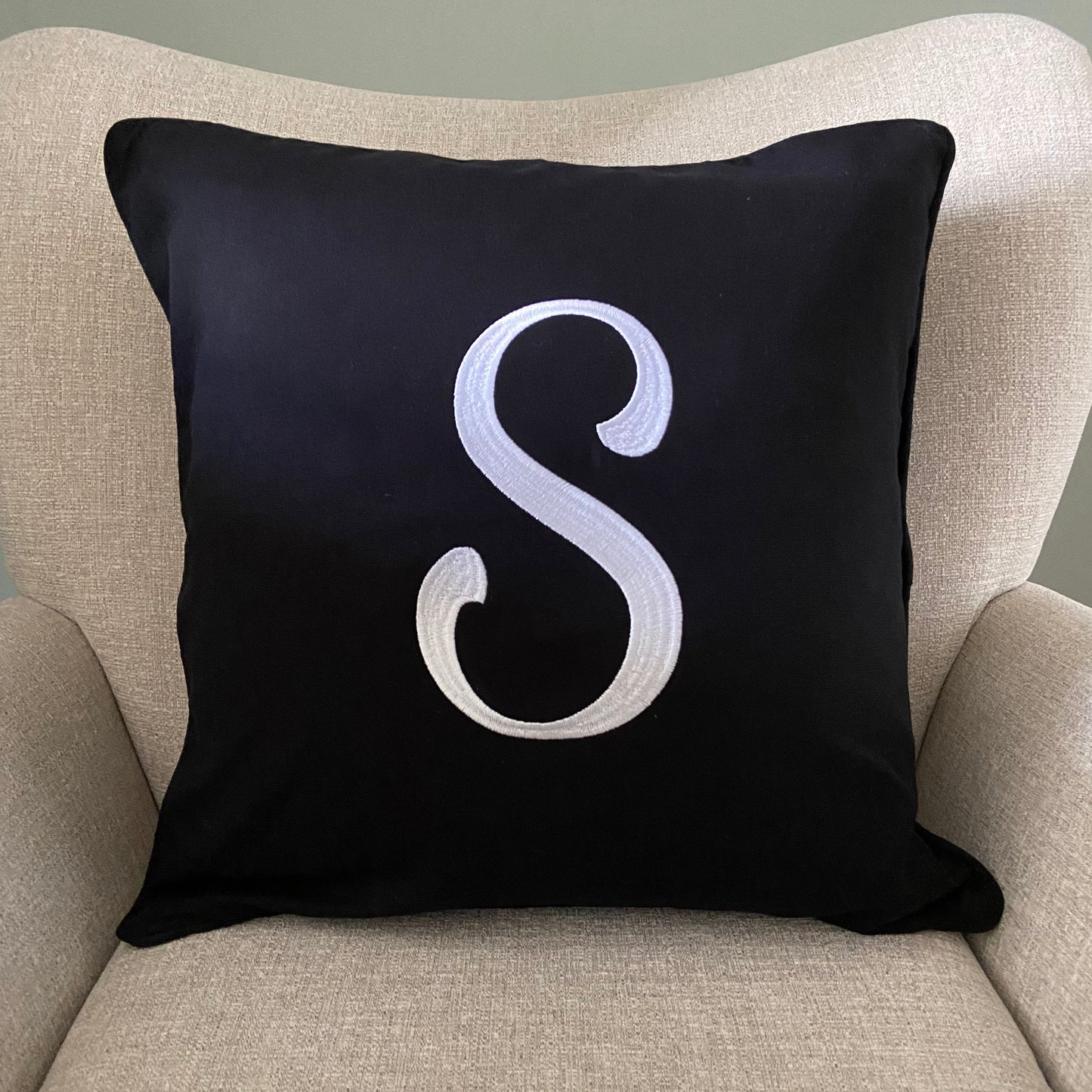 Personalised Embroidered Initial Cushion Cover with Inserts