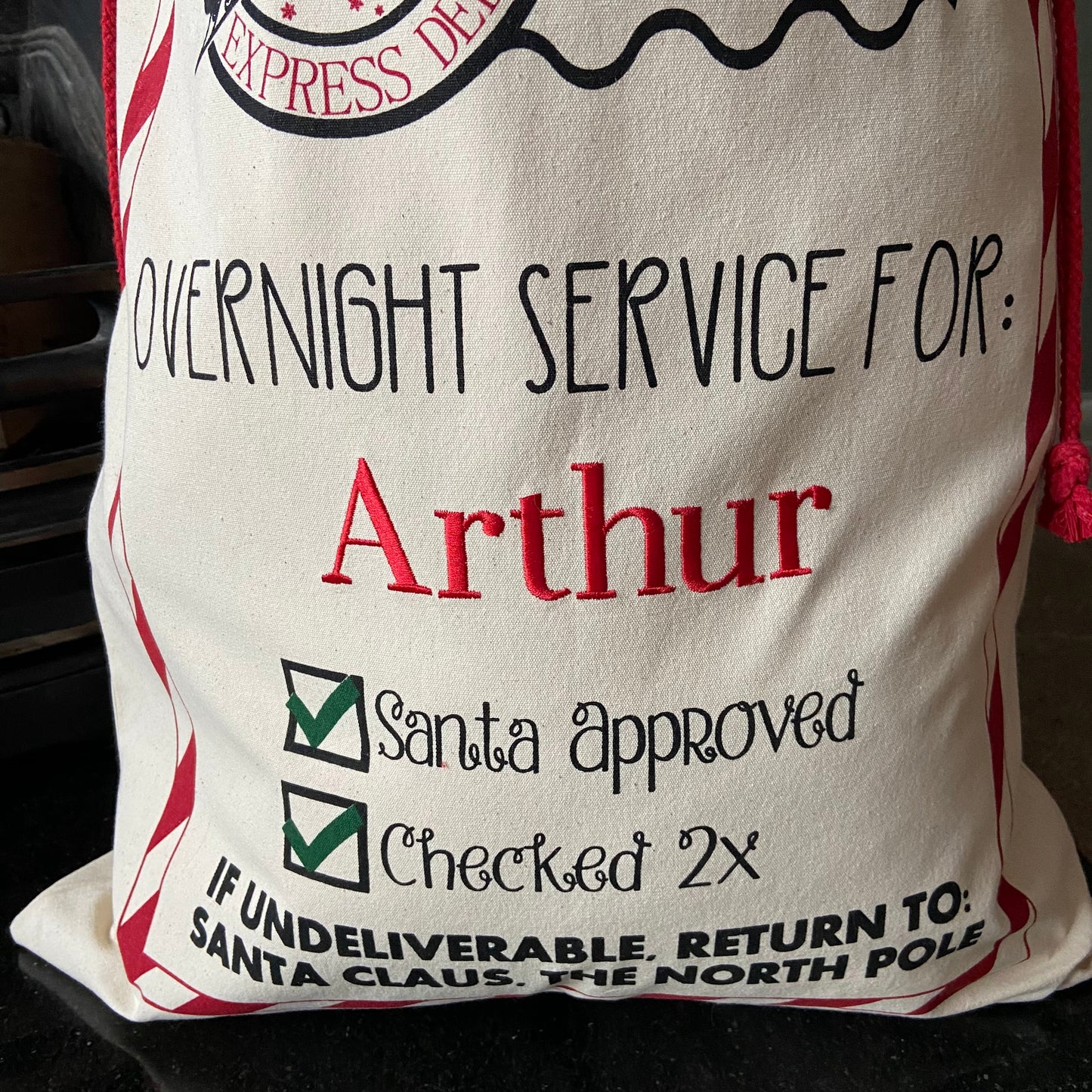 Personalised Embroidered Santa Approved Christmas Sack: Christmas Decor