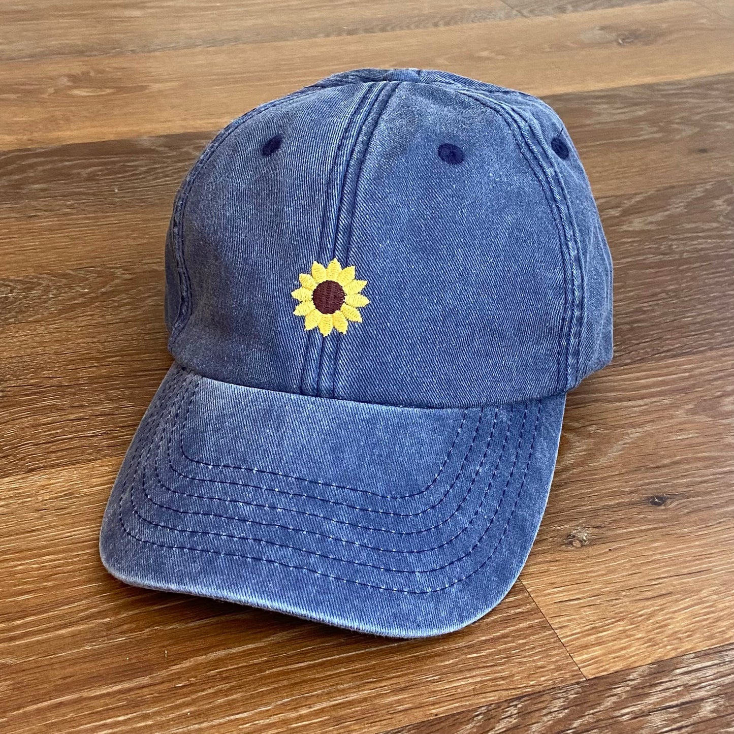 Embroidered Adults Baseball Cap with choice of Dumbell - Sunflower - Chilli Pepper or Rainbow Design