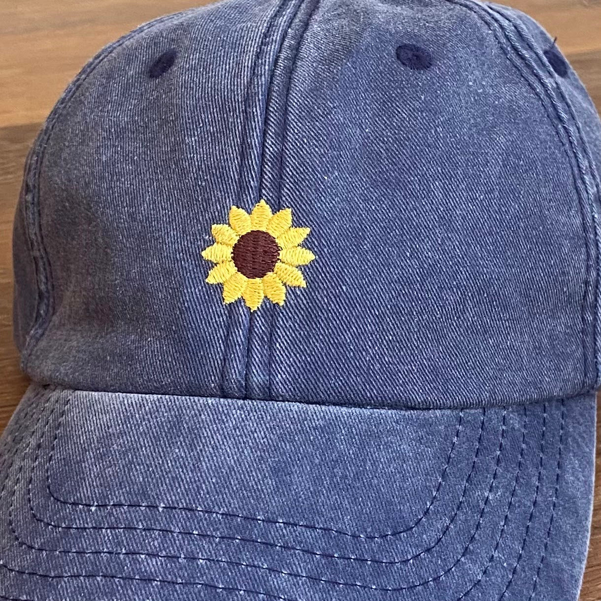 Embroidered Adults Baseball Cap with choice of Dumbell - Sunflower - Chilli Pepper or Rainbow Design
