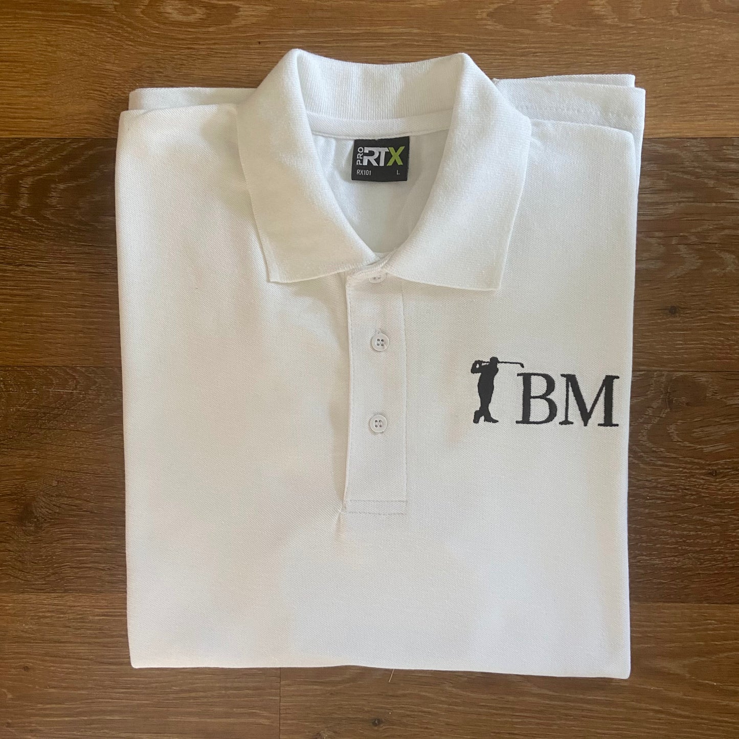 Personalised Embroidered Golf Piqué Short Sleeved Adults Unisex Polo Shirt. Golf Gift
