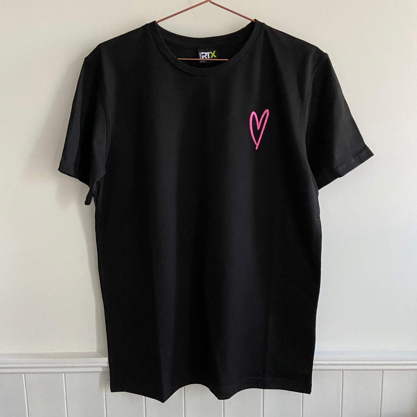 Script Heart Embroidered T-Shirt