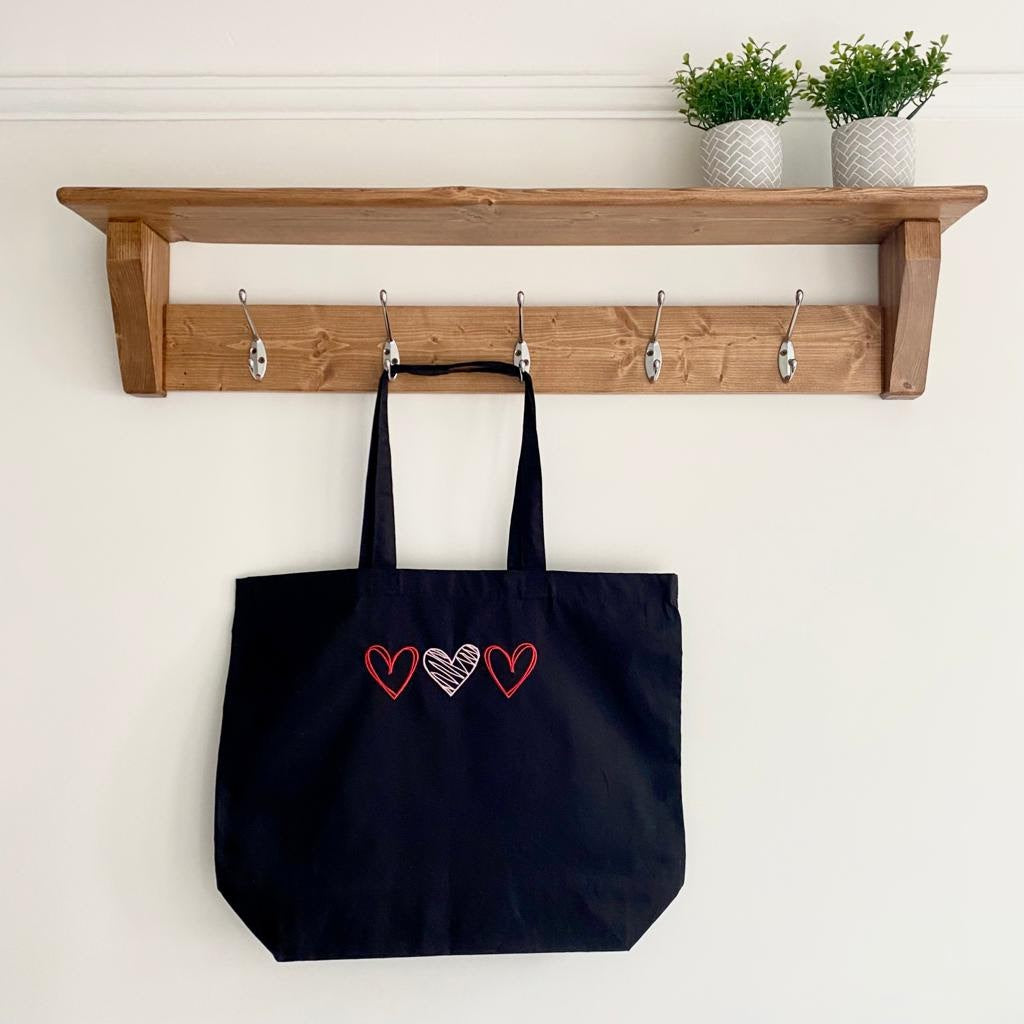 Trio Heart Maxi Organic Tote Bag