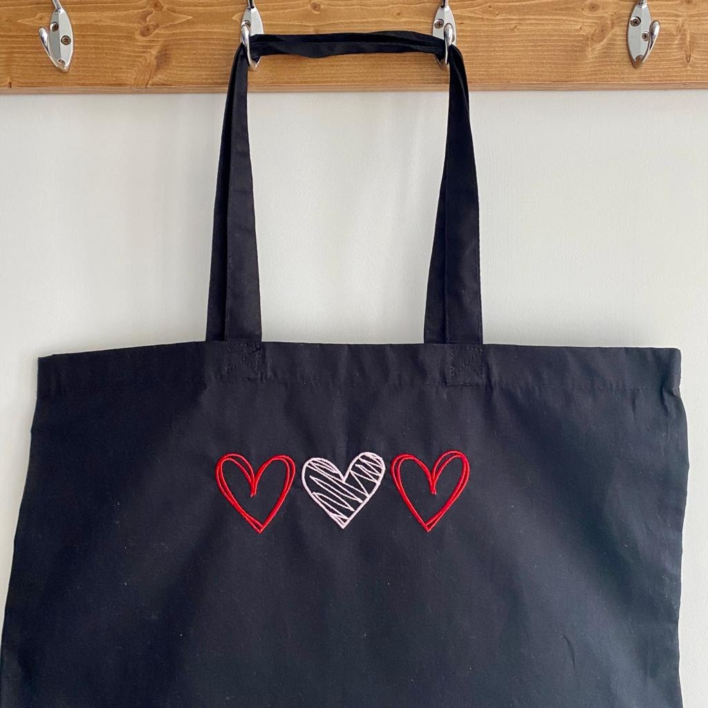 Trio Heart Maxi Organic Tote Bag