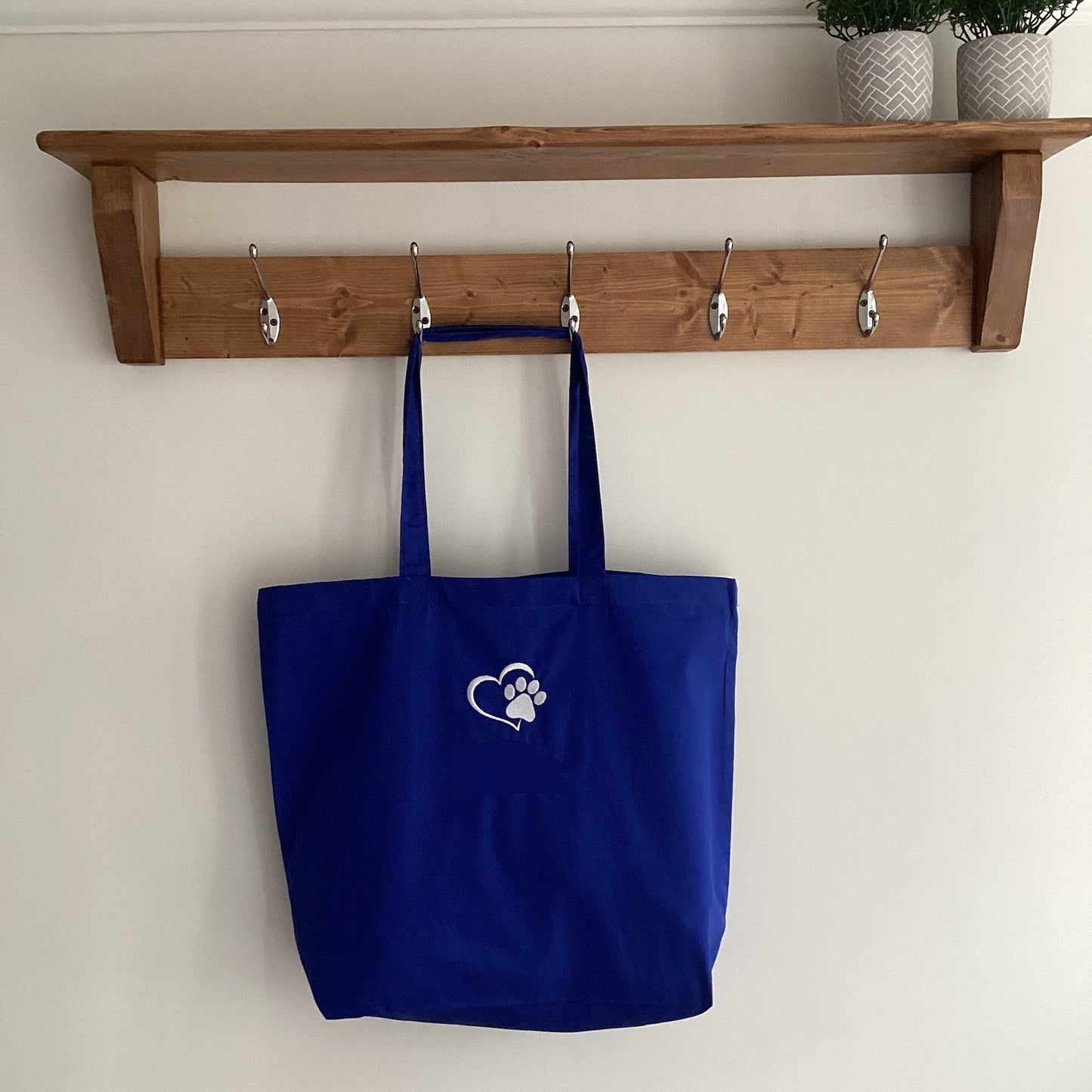 Paw Print / Personalised Embroidered Maxi Organic Cotton Tote Bag