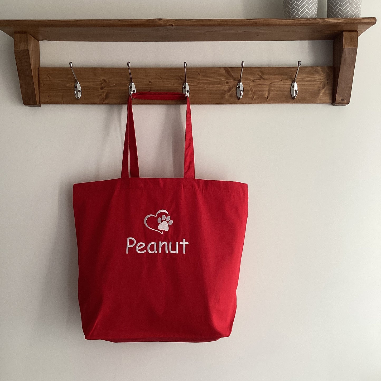 Paw Print / Personalised Embroidered Maxi Organic Cotton Tote Bag