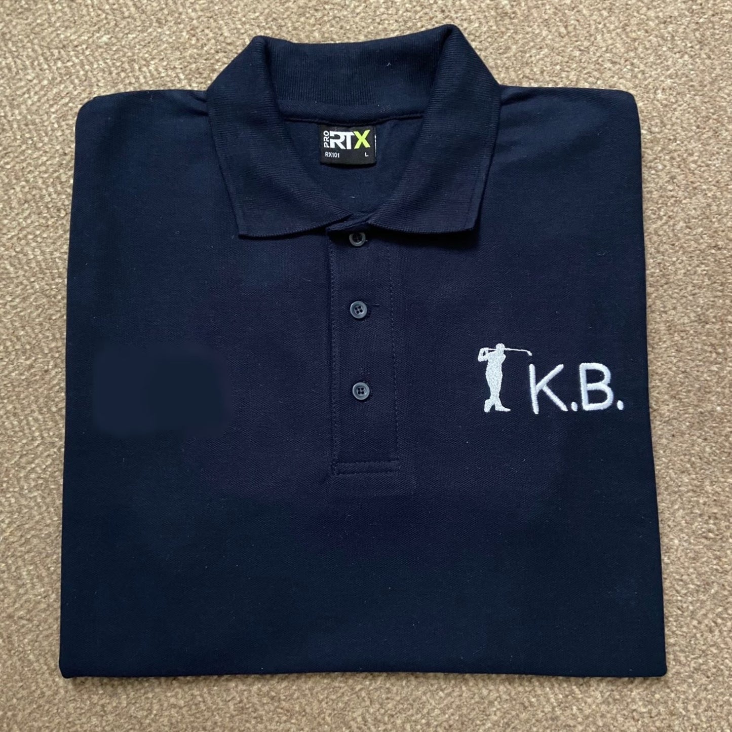 Personalised Embroidered Golf Piqué Short Sleeved Adults Unisex Polo Shirt. Golf Gift