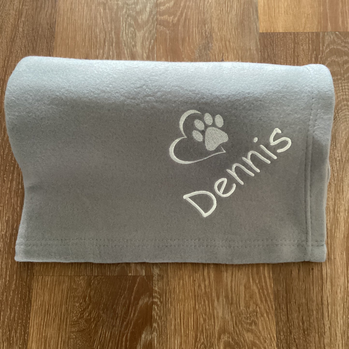 Paw Print Personalised Embroidered Blanket Standard Range