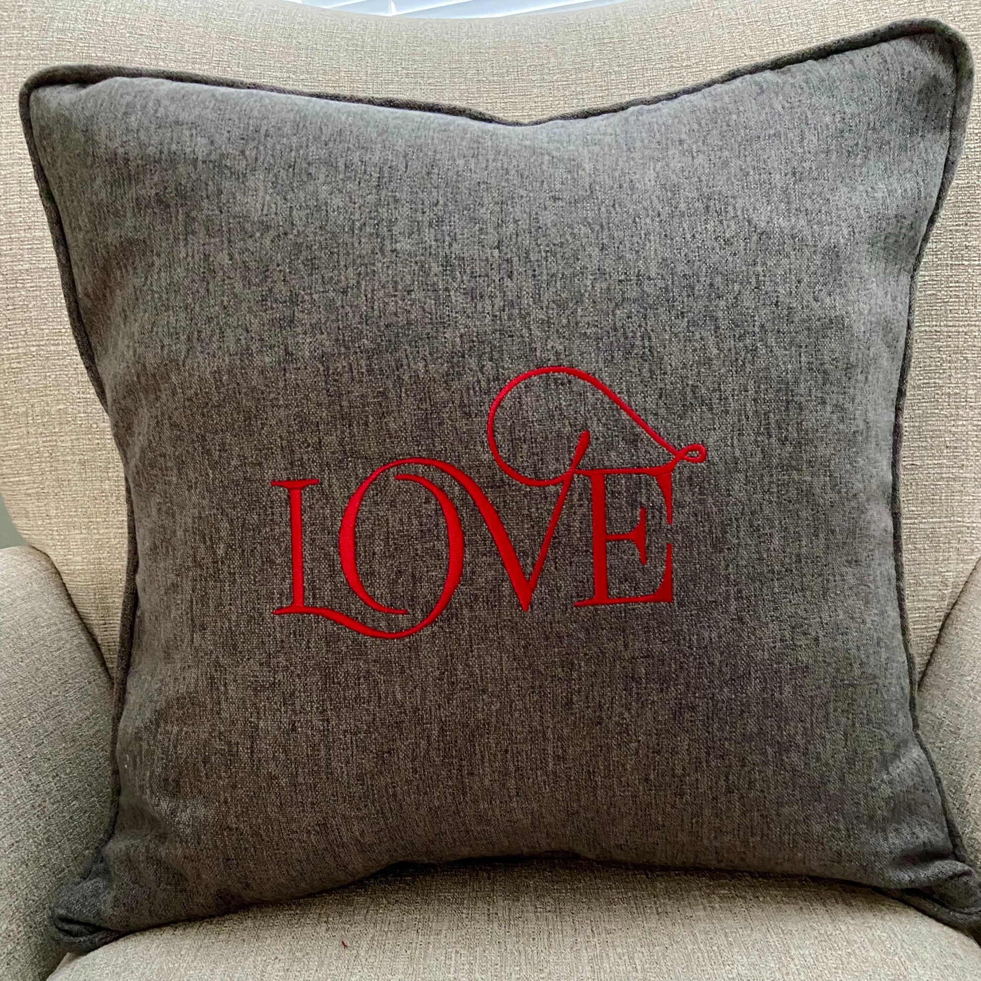 Love in Script Font Cushion Cover