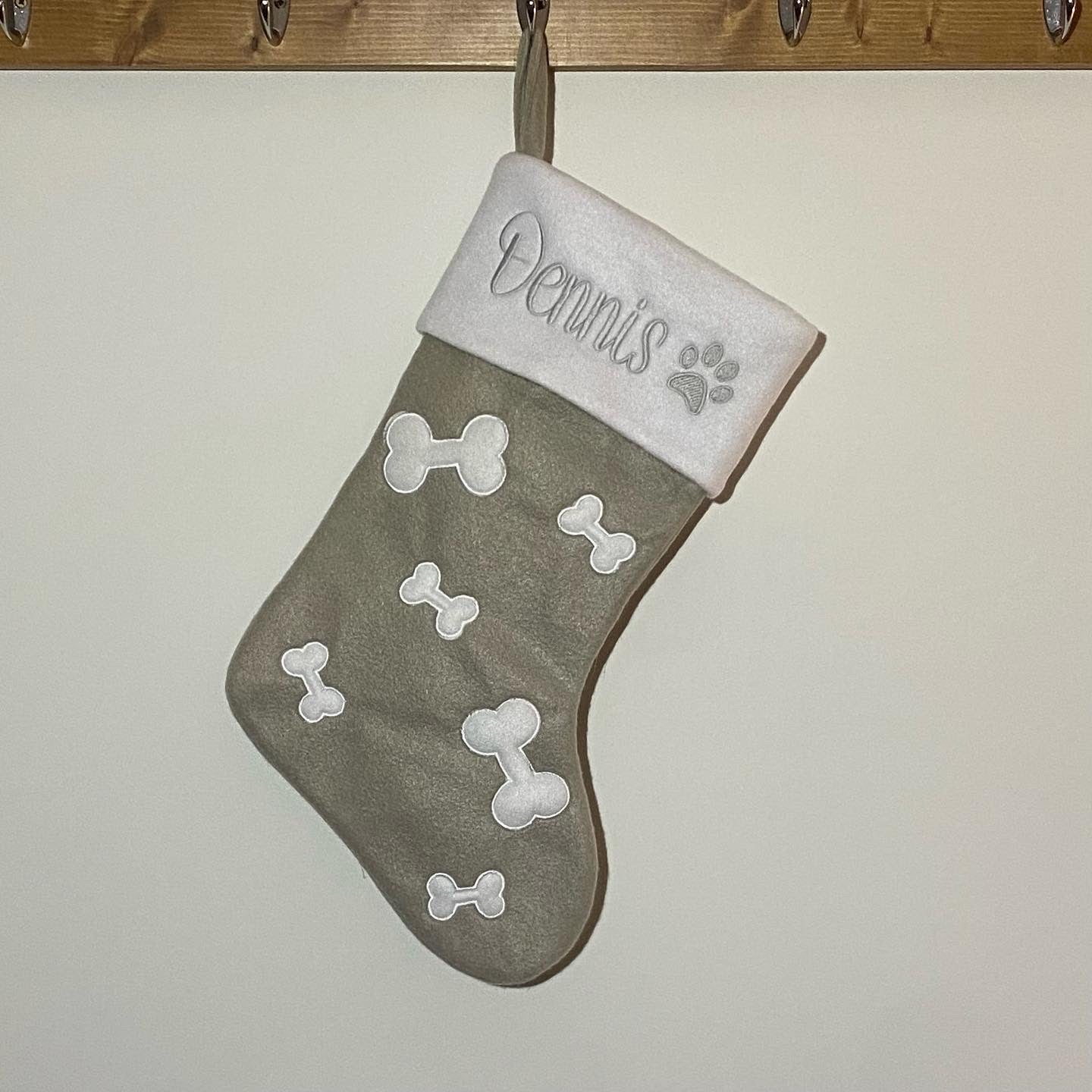 Personalised Embroidered Dog Christmas Stocking