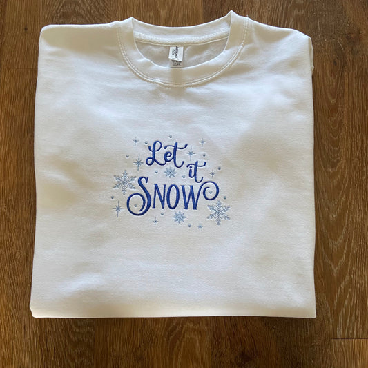 Let it Snow Embroidered Adults Unisex Sweatshirt