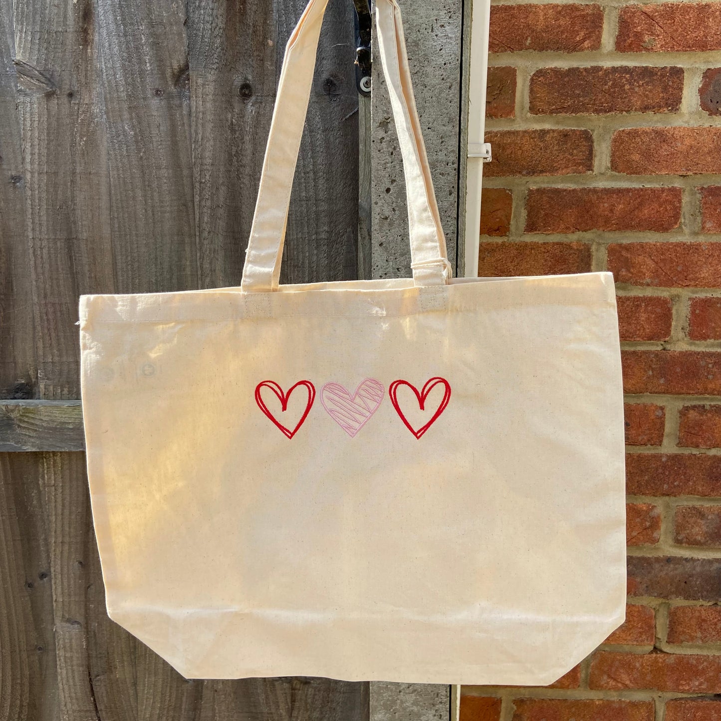 Trio Heart Maxi Organic Tote Bag