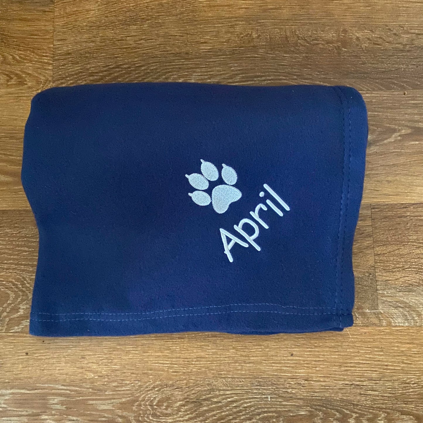 Cat Paw Print Personalised Embroidered Fleece Blanket - 90cm x 75cm or 120cm x 150cm
