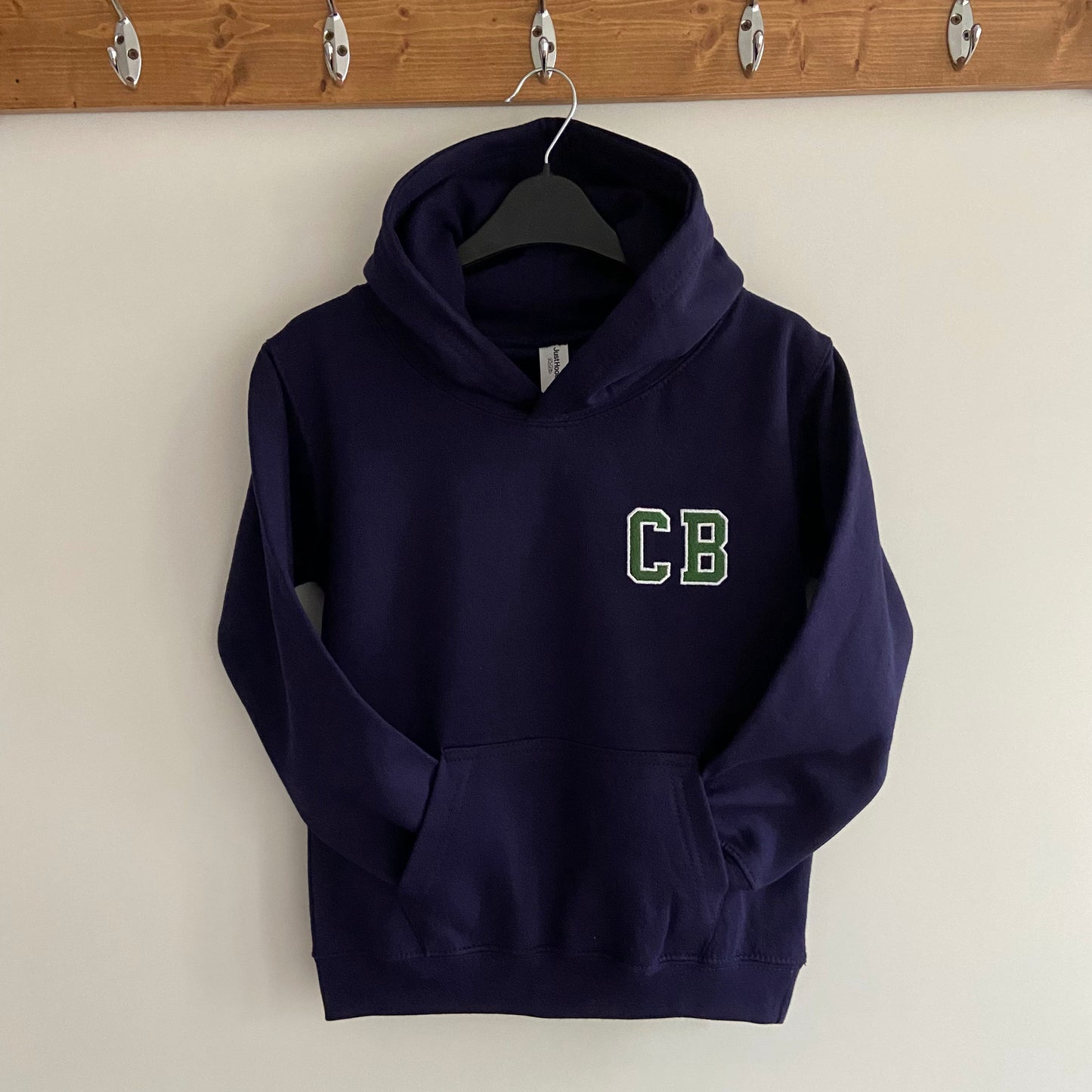 Varsity Style Font Monogrammed kid's Hoodie. Personalised Gift. Sports Clubs