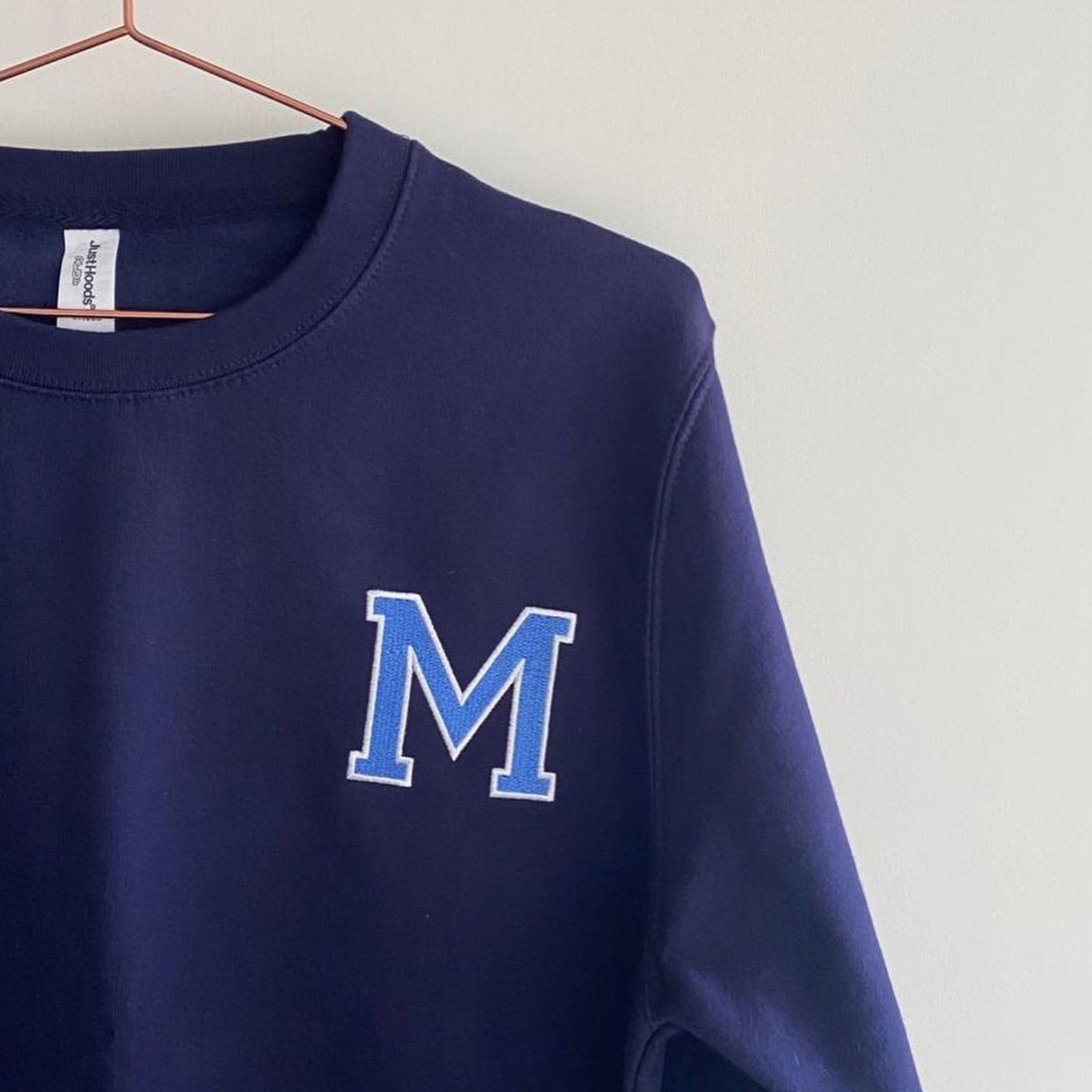 Varsity Style Font Monogrammed Adult Unisex Sweatshirt. Personalised Gift