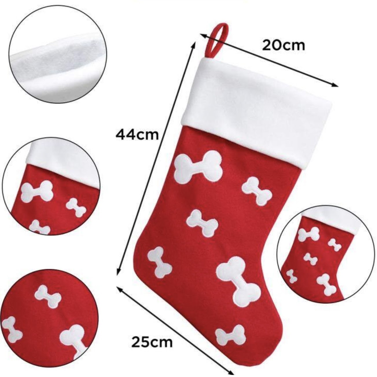 Personalised Embroidered Dog Christmas Stocking