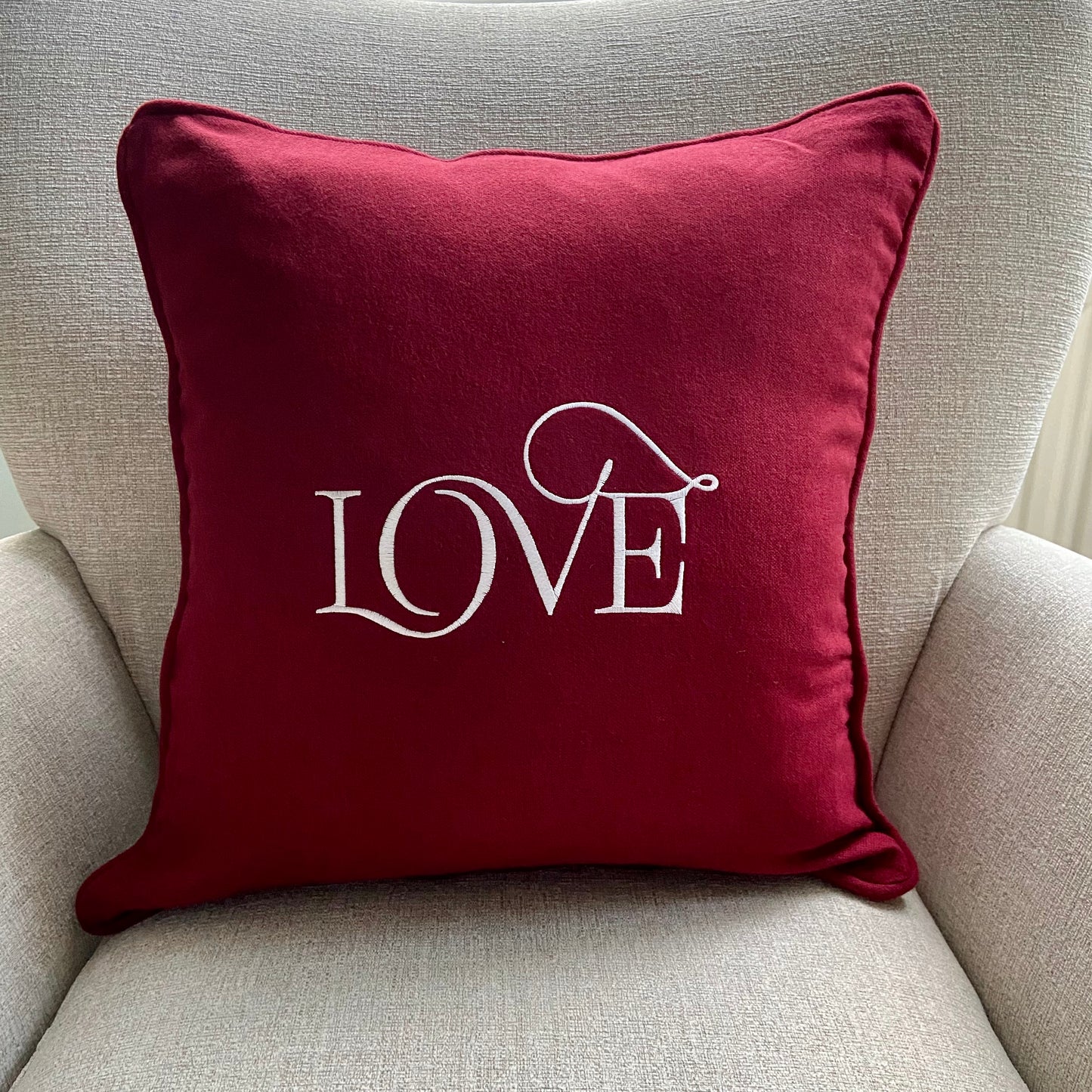 Love in Script Font Cushion Cover