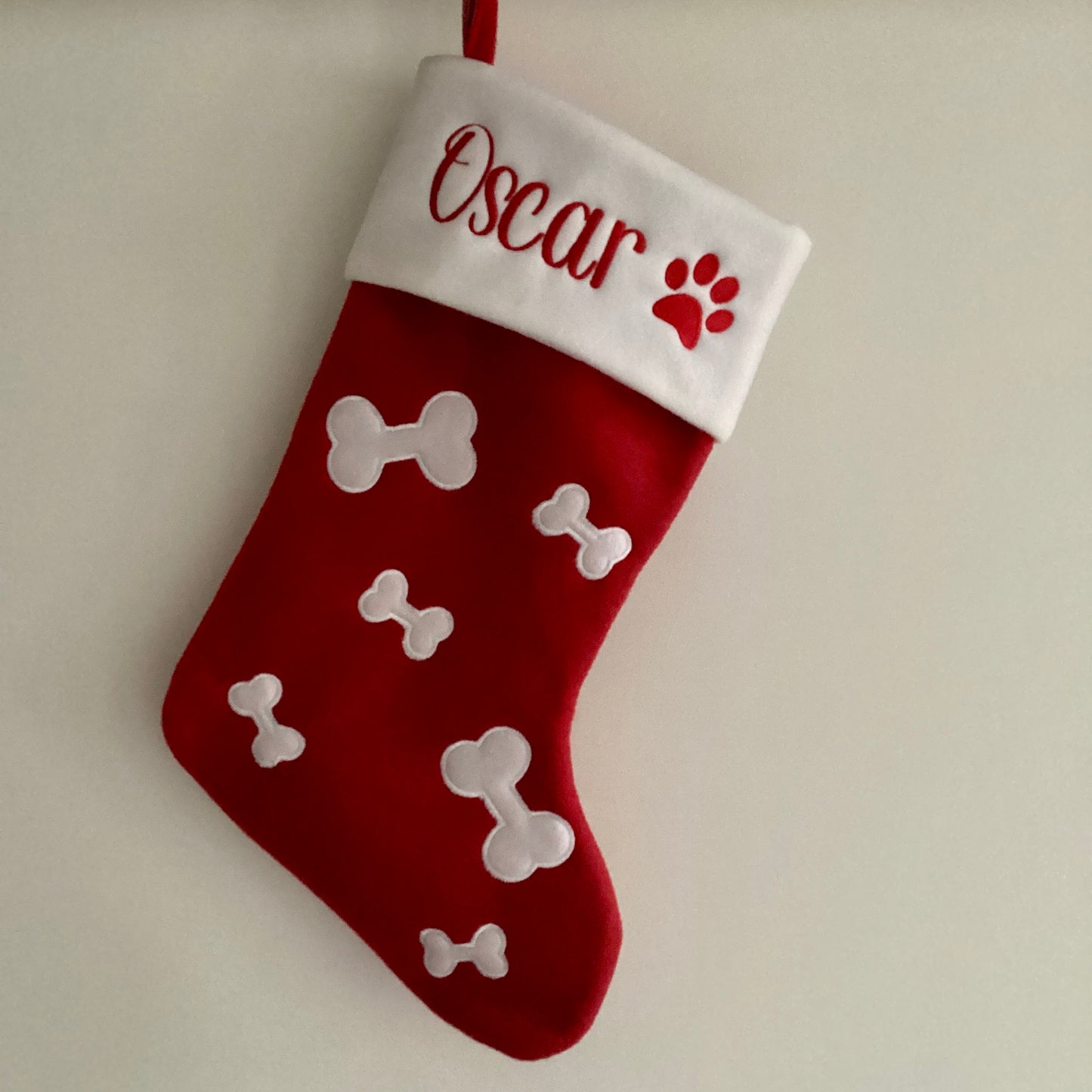 Personalised Embroidered Dog Christmas Stocking