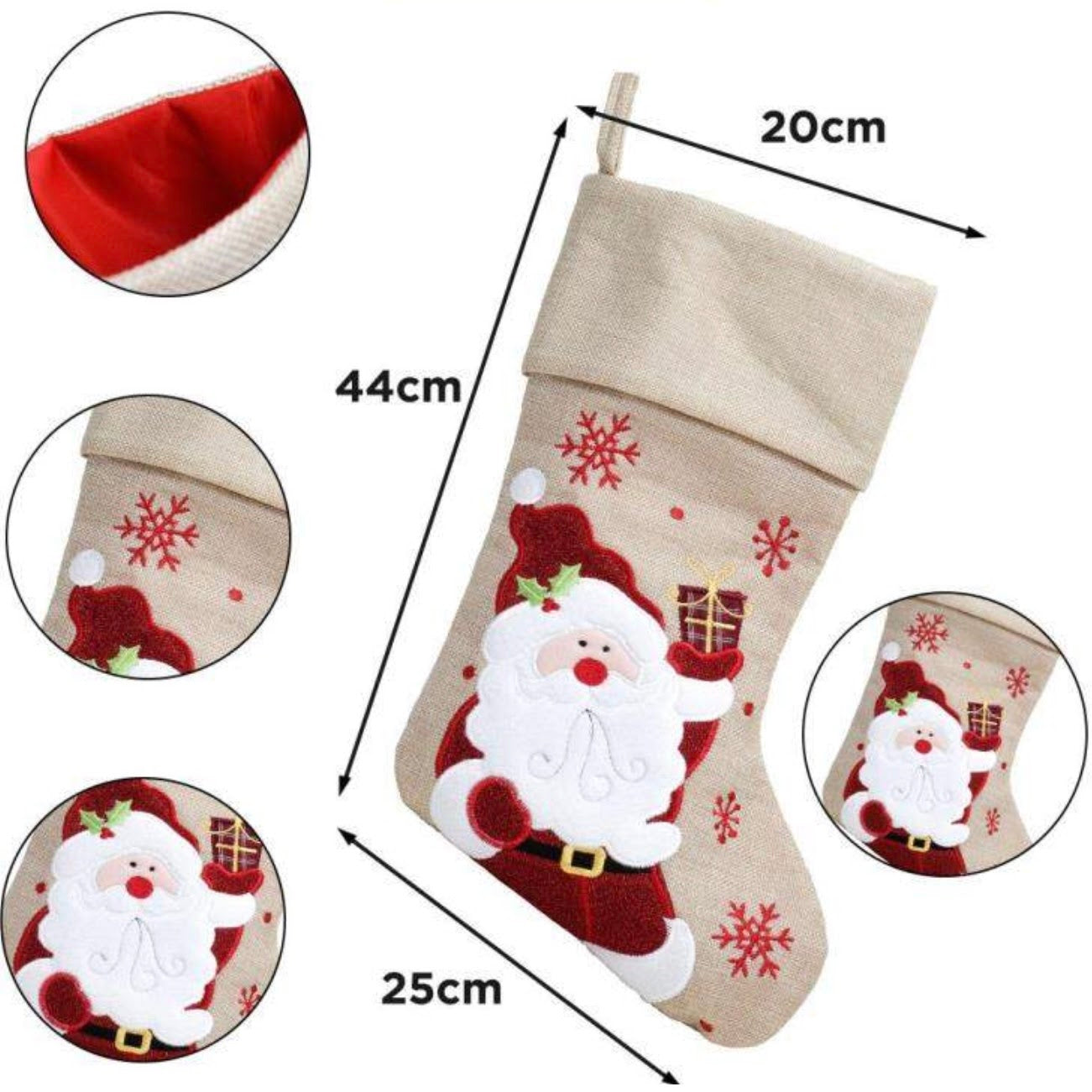 Personalised Embroidered Christmas Stocking. Christmas Decor. 4 x Designs