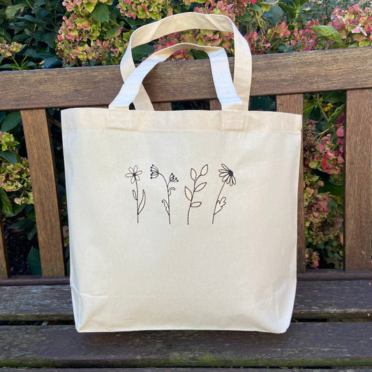 Wildflower Midi Organic Cotton Tote Bag