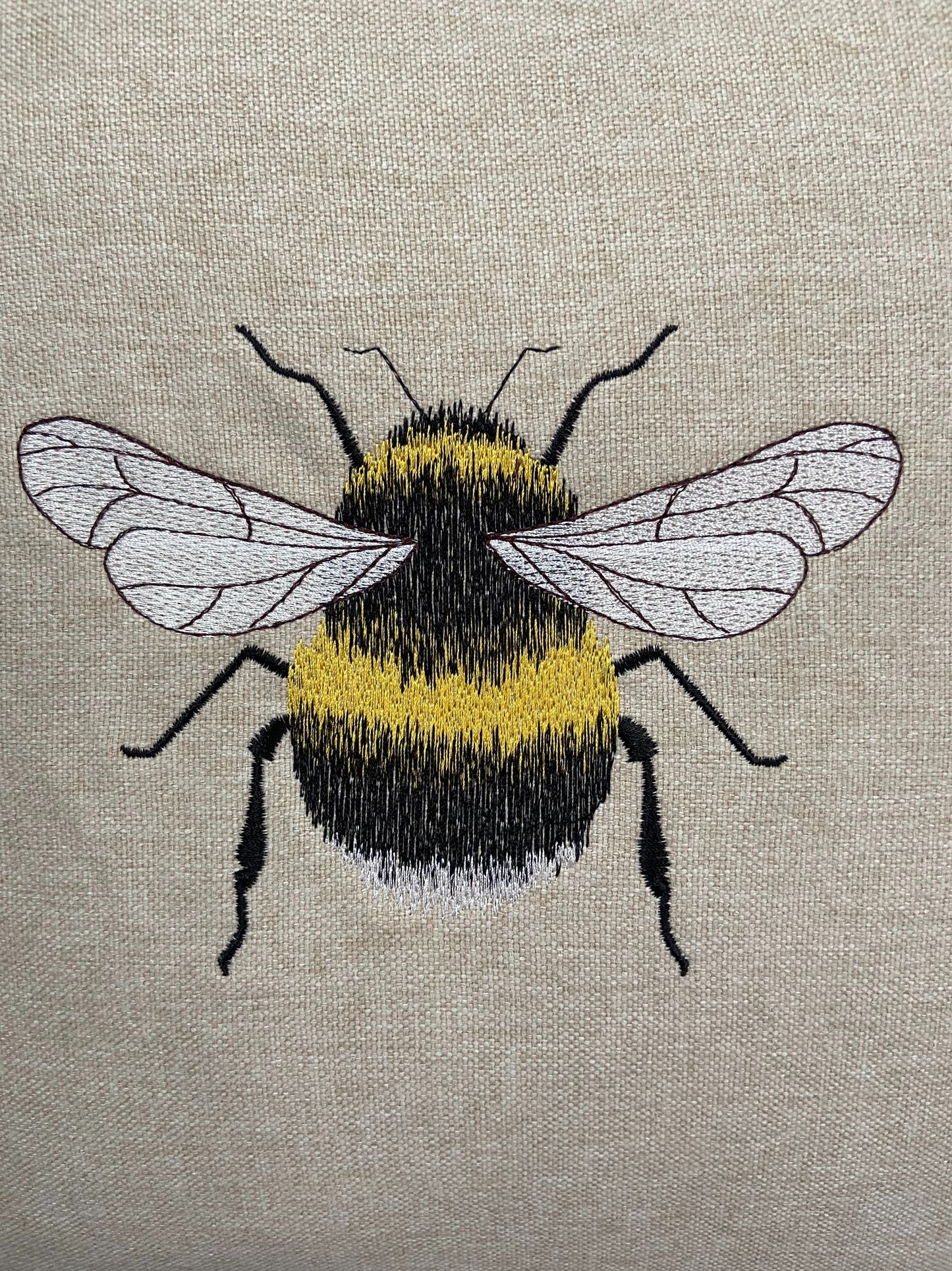 Bee Embroidered Cushion Cover