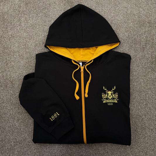 Watford - The 1881 Black and Yellow Adults Zipped Hoodie