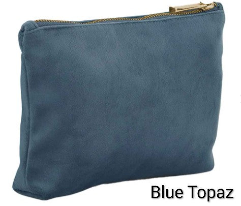 Personalised Embroidered Velvet Make up Cosmetics bag, Bridesmaid Gift, Travel Pouch.