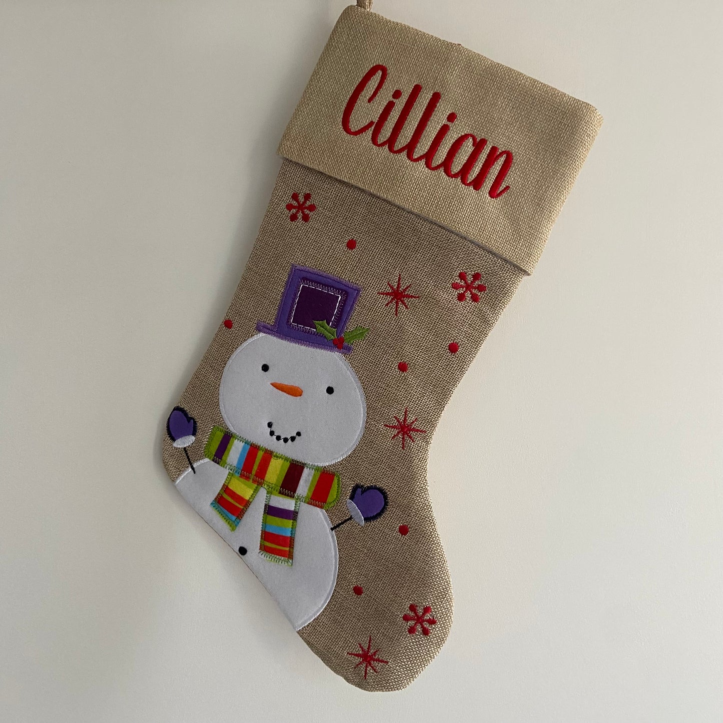 Personalised Embroidered Christmas Stocking. Christmas Decor. 4 x Designs