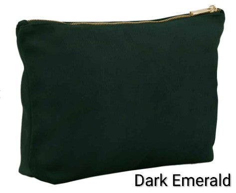 Personalised Embroidered Velvet Make up Cosmetics bag, Bridesmaid Gift, Travel Pouch.