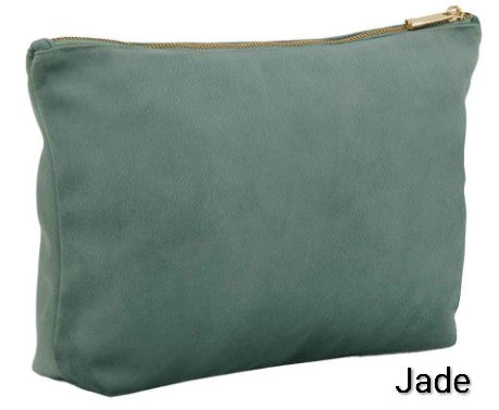 Personalised Embroidered Velvet Make up Cosmetics bag, Bridesmaid Gift, Travel Pouch.