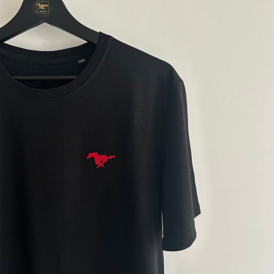 Mustang Running Horse Design Crew Neck Adults Unisex T-Shirt. Gift Idea.