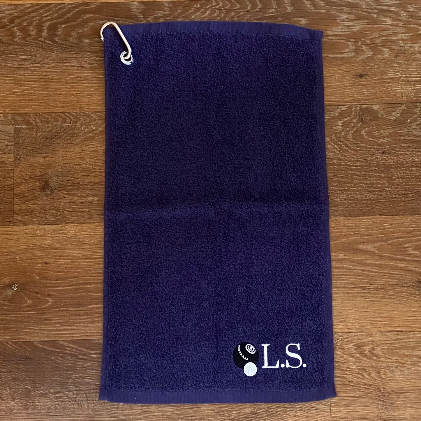 Personalised Cotton Golf Sports Towel with Metal Clip. Golfer. Golf Gift.