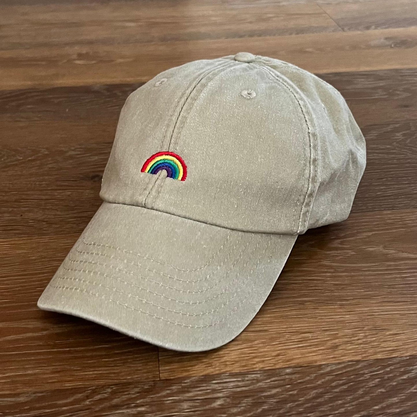 Embroidered Adults Baseball Cap with choice of Dumbell - Sunflower - Chilli Pepper or Rainbow Design