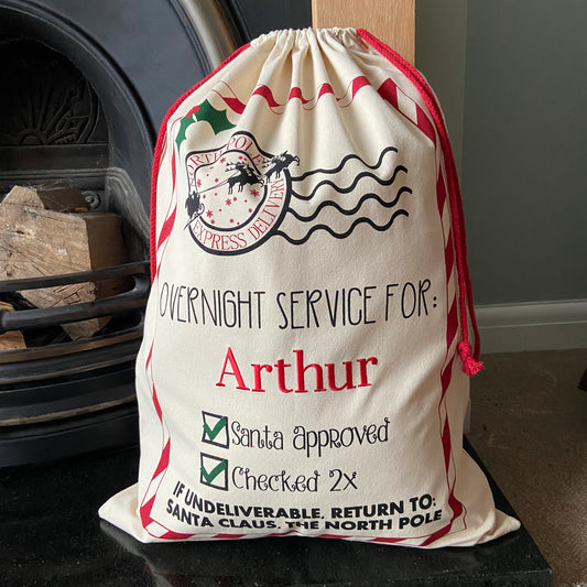 Personalised Embroidered Santa Approved Christmas Sack: Christmas Decor