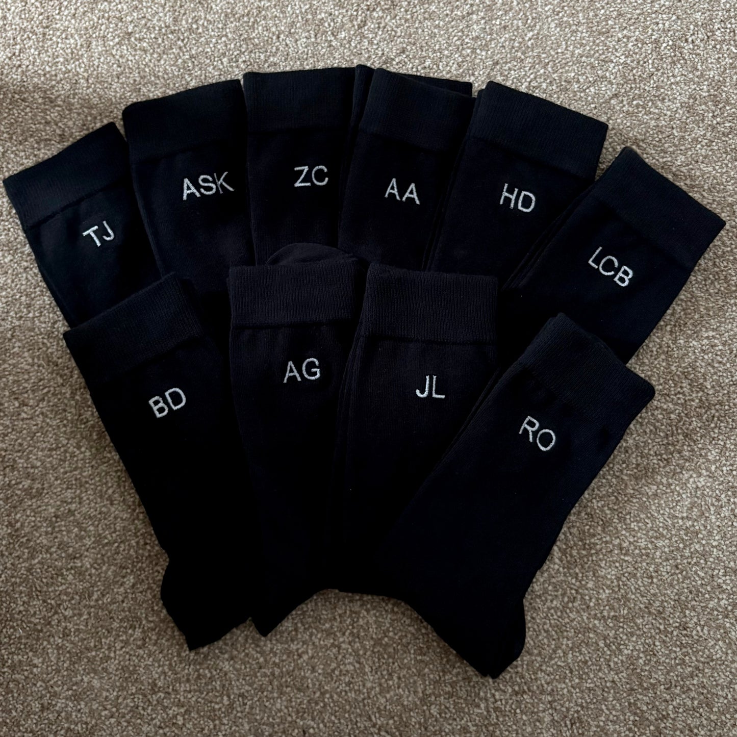 Embroidered Groomsmen Socks, Personalised Initials Socks, Wedding, Gift Idea