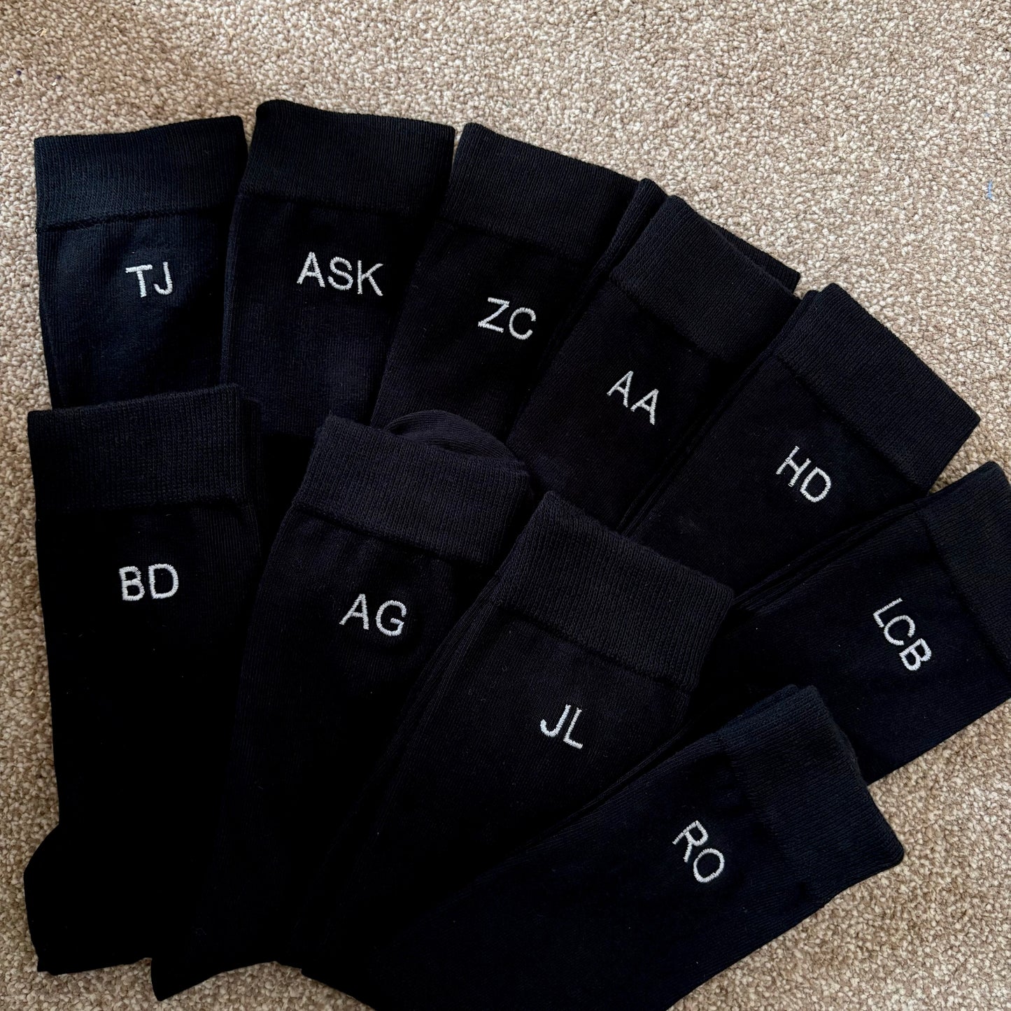 Embroidered Groomsmen Socks, Personalised Initials Socks, Wedding, Gift Idea