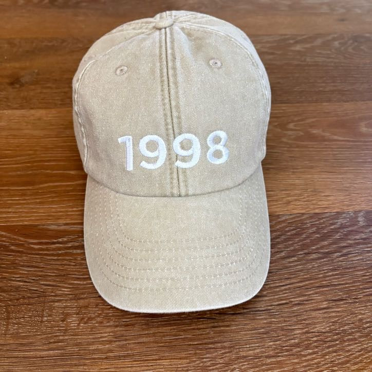 Personalised Year Adults Unisex Vintage Wash Embroidered Baseball Cap. Gift Idea